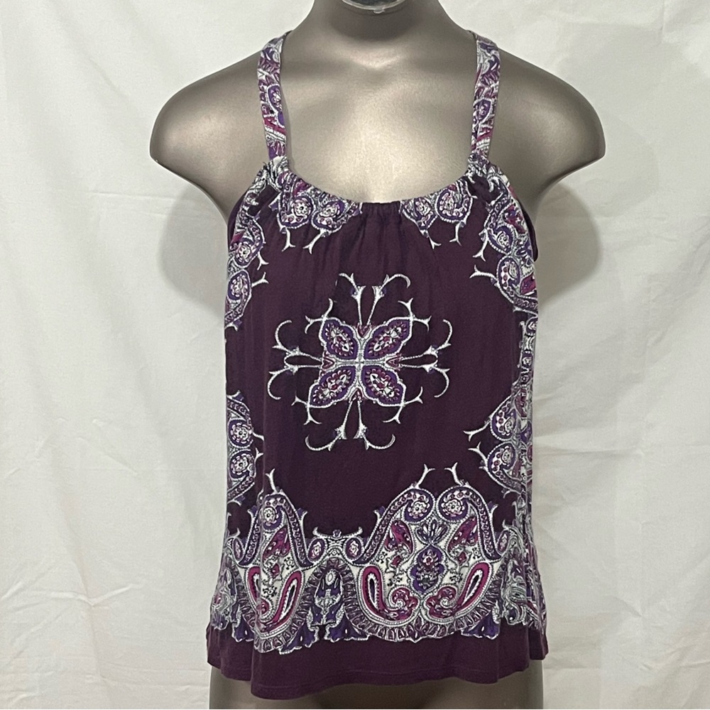 Express Purple Paisley Halter Tank